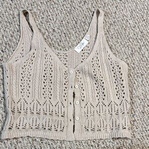 RD Style Beige Knit Crop Top